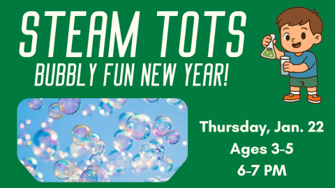 STEAM Tots: Bubbly Fun New Year (3-5 years in preschool w/caregiver)